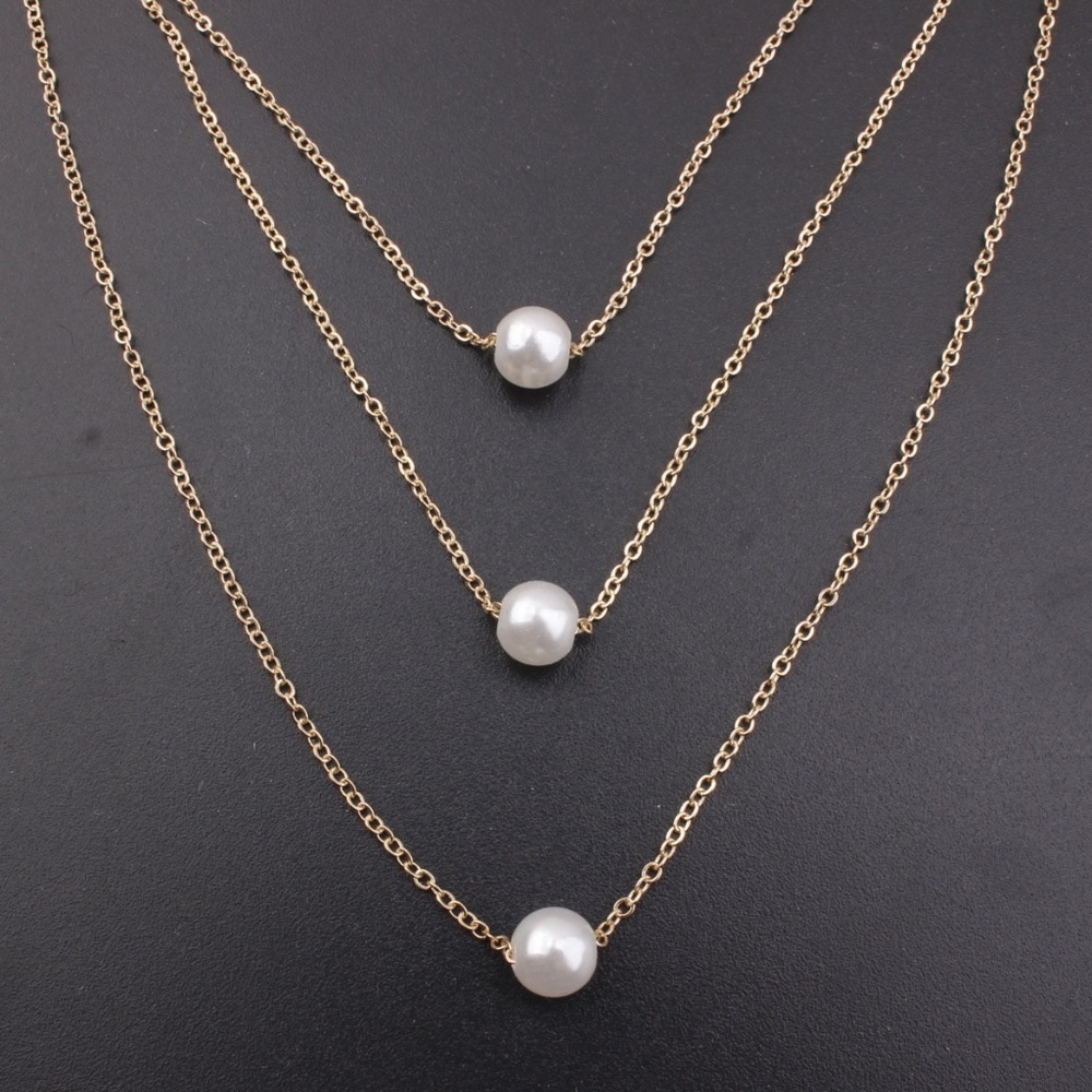 "Mermaid's Pearls" Layered Chic Gold Necklace - Picture 7 of 7